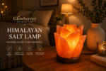 Handcrafted Flower Himalayan Pink Salt Lamp – Natural Crystal Night Light with Wooden Base | Glowberryy - Image 3